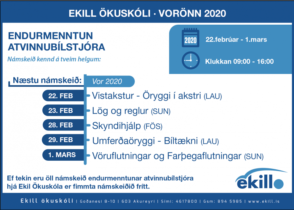Endurmenntun atvinnubílstjóra