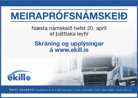 Meiraprófsnámskeið hefst 20.apríl