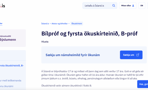 Nú er hægt að sækja um fyrsta ökuskírteinið á netinu