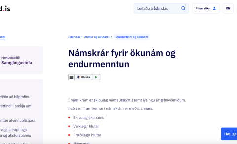Uppfærð námskrá fyrir endurmenntun atvinnubílstjóra